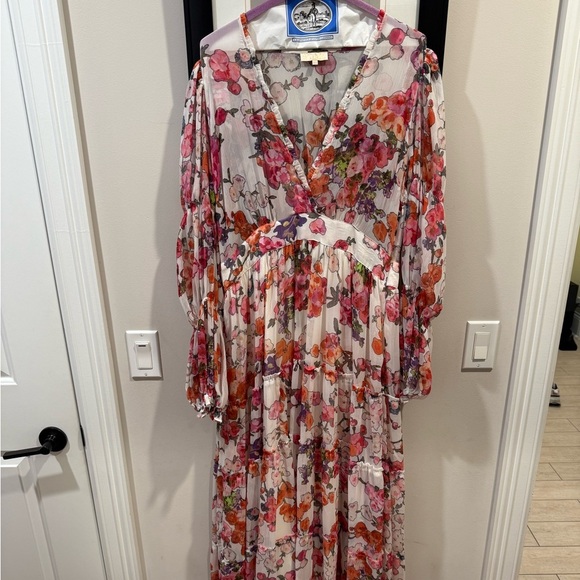 Bytimo XL Gathered floral print crepon maxi dress - Picture 7 of 8